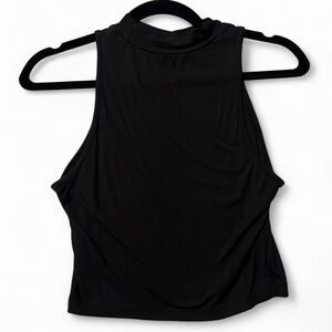 SHEIN Black Sleeveless Muscle Tee with Mandarin Collar